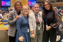 Four women at the Commission on the Status of Women meeting Four women at the Commission on the Status of Women meeting